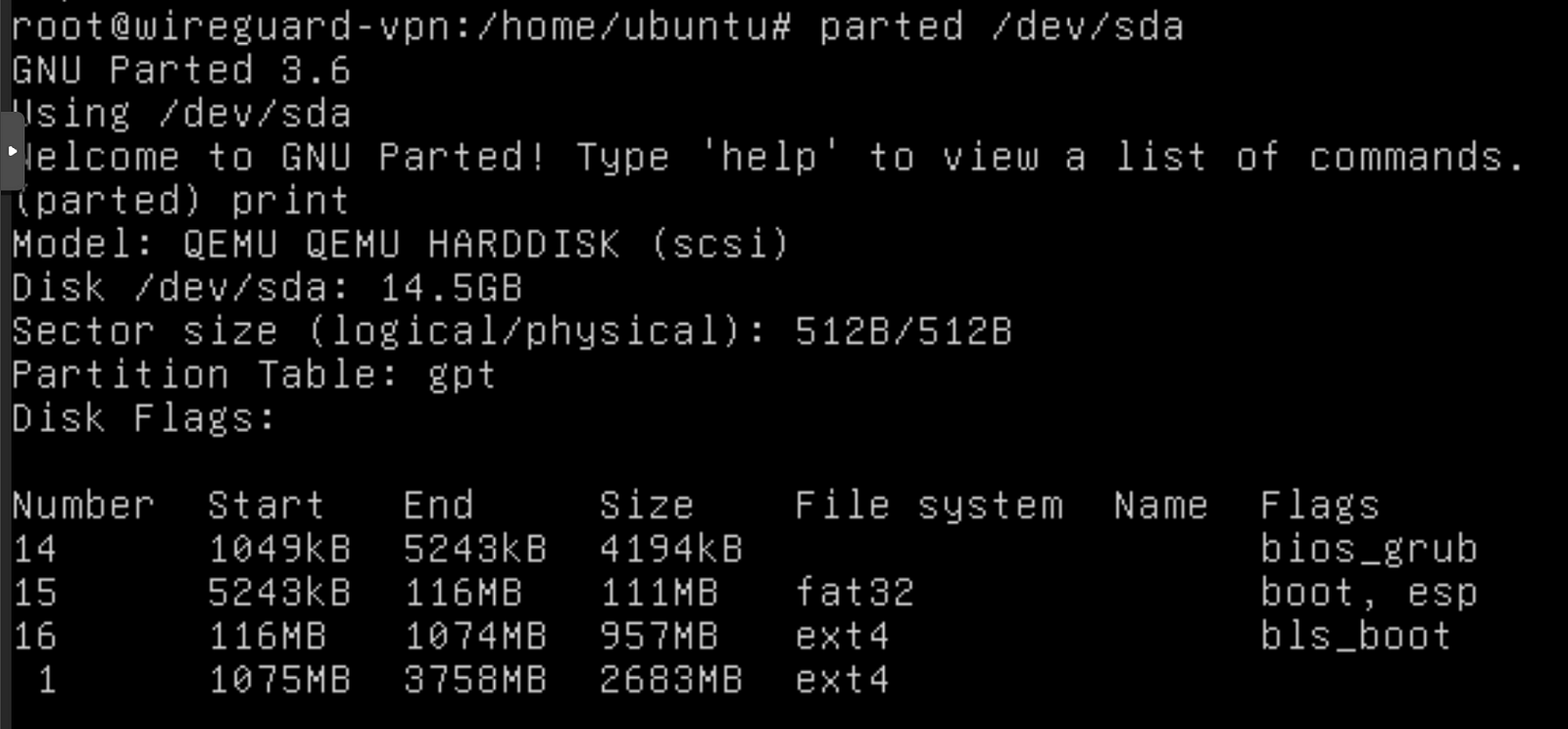 Result of command in CLI