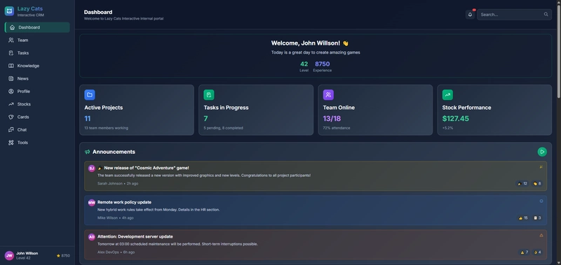 Revolutionize Your Workplace with LazyCats: The Ultimate Game-Inspired Intranet Portal